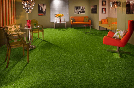 fake grass living room